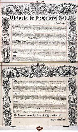 Letters patent issued by Queen Victoria in 1900 creating the office of Governor-General of Australia as part of the process of federation