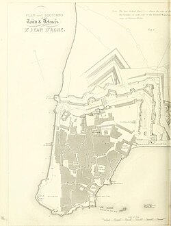 Acre in 1841, as mapped by the British Royal Engineers after the Oriental Crisis of 1840.