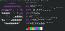 Screenshot of Neofetch showing Steam Deck specification