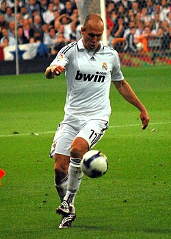 Robben playing for Real Madrid in La Liga in May 2009
