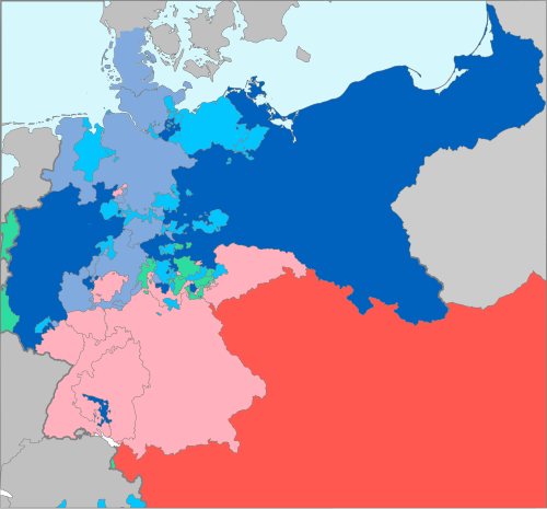 Aftermath of the Austro-Prussian War (1866): Prussia Prussian allies: Italy and 14 German states[25] Austrian allies: 11 German states[26]