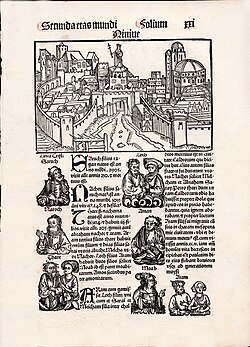 A page from a pirated edition of the Nuremberg Chronicle 1497