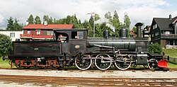 Steam engine no. 225 on Krøderbanen heritage railway, Norway