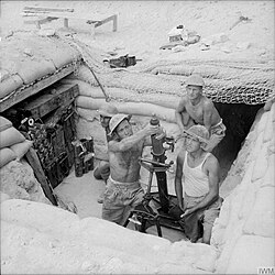 A British trench mortar post in North Africa, 1940