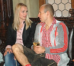 Robben with his wife Bernadien in 2014