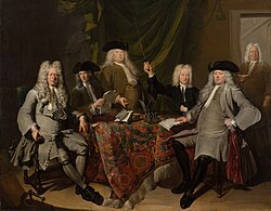 The Inspectors of the Collegium Medicum in Amsterdam, by Cornelis Troost, 1724. This period is known as the "Periwig Era".