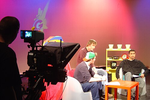 Content being produced during a weekly GUST studio at Southpark House, Glasgow