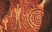 Fremont Petroglyph, in Dinosaur National Monument, attributed to Classic Vernal Style, Fremont archaeological culture, eastern Utah, United States