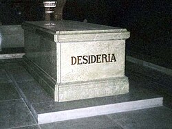 The sarcophagus at Riddarholm Church in Sweden of Queen Desideria, an official name given to Désirée Clary not at birth but when she became Crown Princess of Sweden in 1810.