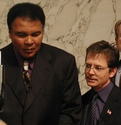 Ali and Michael J. Fox testify before a Senate committee on providing government funding to combat Parkinson's.