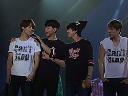 CNBLUE during its Can't Stop concert tour in Nanjing, China, 2014