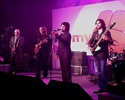 The Sufi rock band, MHB, performing live in January 2012 in Mumbai.