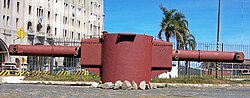 Admiral Graf Spee's salvaged rangefinder in Montevideo