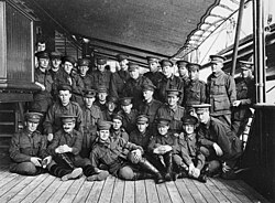 Reinforcements to No. 1 Squadron Australian Flying Corps on 25 July 1916 on board P & O "Malwa" on their way to Egypt
