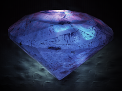 Cathodoluminescence image of a diamond, taken in a scanning electron microscope
