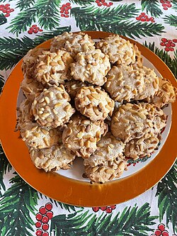 Christmas Italian pinioli cookies from Charleston, South Carolina