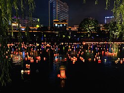 Ghost festival floating lanterns, Hong Kong