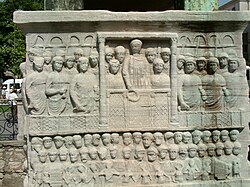 Theodosius I was the last Roman emperor who ruled over an undivided empire (detail from the Obelisk at the Hippodrome of Constantinople).