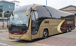 Citylink Gold Plaxton Elite bodied Volvo B13RT at Inverness bus station in October 2013