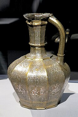 The Blacas ewer, made by Shuja' ibn Man'a in Mosul in 1232, is one of the most famous brass pieces from Mosul.