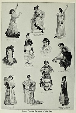 Many distinguished artistes sang the role of Carmen in early productions of the opera.