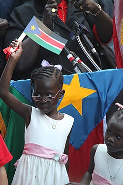 A South Sudanese girl at independence festivities