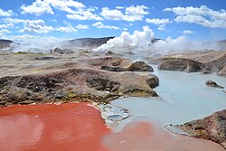 Sol de Mañana, an area of intense geothermal activity with fumaroles and geysers, Bolivia