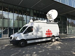A Canadian Broadcasting Corporation (CBC) satellite truck, used for live television broadcasts