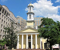 St. John's Episcopal Church, built in 1816 in Washington, D.C., is known as the "Church of the Presidents" for the many presidents who have worshiped there.