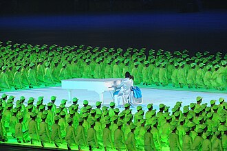 Lang performing at the Opening Ceremony of the 2008 Summer Olympics