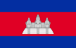 The Cambodian flag features a depiction of Angkor Wat in the center, a temple historically associated with both Hinduism and Buddhism.[10]