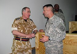 Stirrup in Basra with Major General Michael L. Oates in March 2009.