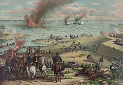 Battle of Hampton Roads between the USS Monitor and the CSS Virginia