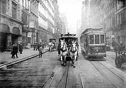 Horse-drawn trams continued to be used in New York City until 1917.