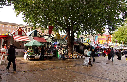 Small business vendors at a public market