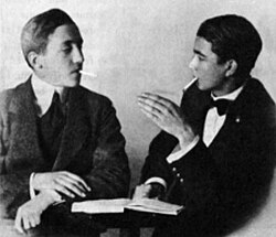 The writers William Heinesen and Jørgen-Frantz Jacobsen, 1918 (both at the age of 18)
