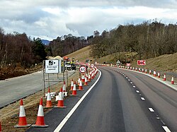 Construction works for the (now completed) dual section of the A9 near Alvie