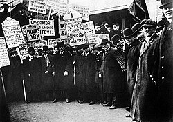 Garment workers on strike, New York City, c. 1913