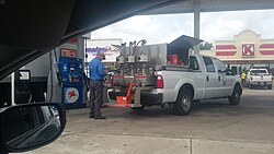 A state petroleum inspector visiting a Mobil station in Port Charlotte, Florida
