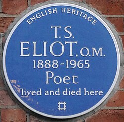 Blue plaque, 3 Kensington Court Gardens, Kensington, London, home from 1957 until his death in 1965