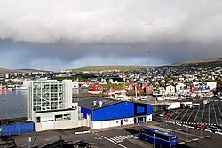 Tórshavn Harbour Ferry Terminal, view towards Tinganes and 'Vesturbýur' The Western Town