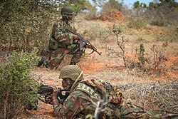 Republic of Sierra Leone Armed Forces infantry "packing light" during a patrol in 2013