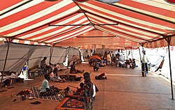 A shelter for internally displaced persons during the 2011 civil war