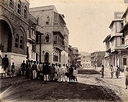 An 1897 image of Karachi's Rampart Row street in Mithadar