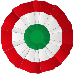 The cockade of Italy, on which the national colours of Italy were based in 1789