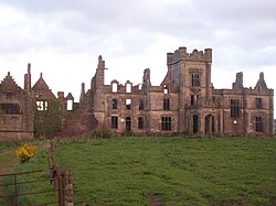 Ury House, Aberdeenshire ruined by removal of the roof after the Second World War to avoid taxation.