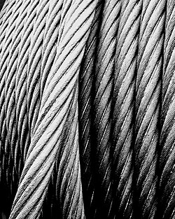Steel cable of a colliery headframe