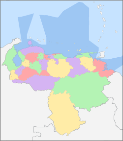 A map of the Venezuelan federation