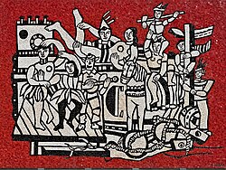 Fernand Léger – Grand parade with red background, mosaic 1958 (designed 1953). National Gallery of Victoria (NGV), Australia