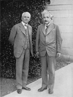 Millikan and Albert Einstein at Caltech, 1932.